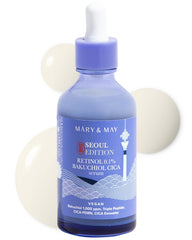Mary&May SEOUL EDITION Retinol 0.1% Bakuchiol Cica Serum - Korean Face Serum for Pore Elasticity & Wrinkle Improvement - Cica and Peptides - Fragrance-Free, Vegan, and Cruelty-Free, 80ml
