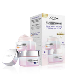 L’Oréal Paris Glycolic Bright Day Cream 50ml + Night Cream 50ml with Glycolic Acid