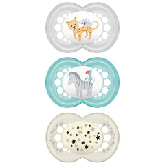 MAM Original Day & Night Baby Pacifier, Shape Helps Promote Healthy Oral Development, Glows in the Dark, 3 Pack, 6-16 Months, Unisex