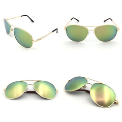 J+S Premium Military Style Classic Aviator Sunglasses, Polarized, 100% UV protection for Men Women
