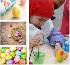 SALLYFASHION Easter Eggs Wooden Fake Eggs 9 Pieces -White Color