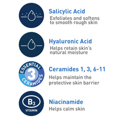 CeraVe Salicylic Acid Cleanser | 16 Ounce | Renewing Exfoliating Face Wash With Vitamin D for Normal Skin | Fragrance Free
