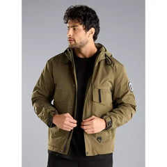 Plain Hooded Utility Jacket - Green