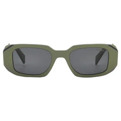 Prada PR 17WS Plastic Womens Rectangle Sunglasses Black 49mm Adult