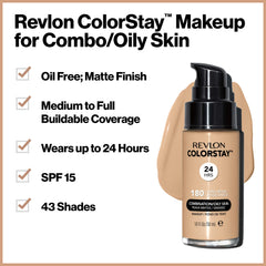 Revlon ColorStay Makeup Foundation for Combination/Oily Skin, 30ml, 320 True Beige