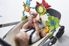 Tiny Love Sunny Stroll Activity Arch with Rattle Toys, 0 Month +, Adjustable Clips Fit Most Strollers, Meadow Days