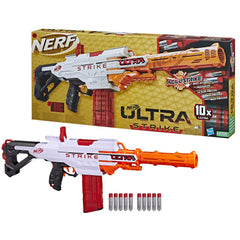 Nerf Ultra Strike Motorized Blaster, 10 Nerf Accustrike Ultra Darts, 10 Dart Clip, Integrated Sight, Compatible Only With Nerf Ultra Darts, F6024U50