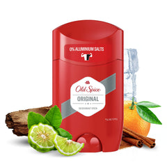 Old Spice Original Deodorant Stick for Men, 50 ml, 48H Fresh, Long-Lasting Fragrance in Perfume Quality, 0% Aluminium Salts, No Stains on Black and White, Made from 50% Recycled Plastic