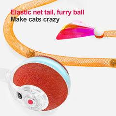 Jkanti Interactive Cat Toys for Indoor Cats,The 3rd Generation Agile Moving Cat Ball with Elastic Mesh Tail,Automatic Kitten Toys for Bored Indoor Adult Cats,Motion Activated Orange