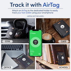 TRAVANDO AirTag* Wallet Mens Wallet with Money Clip Air Tag Wallet Card Holder RFID Blocking Bifold Gifts for Men, Carbon