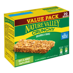 Nature Valley Granola Bar 1 Box X 20 Single Bars , Crunchy Oats & Honey, 100% Natural Whole Grain Oats, No Artificial Colors, Flavors And Preservatives