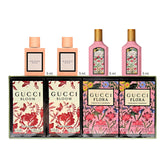 Gucci 4 Piece Mini Perfumes for Women Fragrance Gift Set - 2 ea Bloom EDP 0.16 oz splash and 2 ea Flora Gorgeous Gardenia EDP 0.16 oz splash