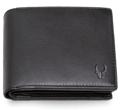 WildHorn® RFID Protected Genuine Leather Wallet for Men's - Black-WH2083