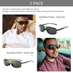 SUNGAIT Ultra Lightweight Rectangular Polarized Sunglasses UV400 Protection