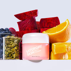 Saturday Skin Melt + Cleanse Makeup Remover Balm Daily Cleansing Facial Balm to Oil Double Face Wash Vegan Remove Waterproof Makeup and Mascara3.38Fl.Oz.
