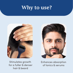 Man Matters Advance Derma Roller For Hair & Beard | 540 Micro 0.5mm Titanium Alloy Needles | Beard Health and Development | Stimulates Beard Hair Follicles | Safe, Easy & Effective To Use