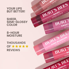 Burt's Bees Lip Tint Balm Stocking Stuffers Gifts, Long Lasting 2 in 1 Duo Tinted Balm Formula, Color Infused with Hydrating Shea Butter for a Natural Looking Buildable Finish, Zinnia (2-Pack)