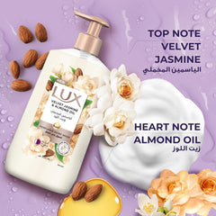 LUX Perfumed Liquid Hand Wash, Velvet Jasmine, with Almond Oil & Glycerin, for Fragrant, Soft and Clean Hands - 250ml