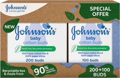 Johnson's Baby Cotton Buds, 200 + 100 Sticks Free