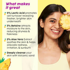 PLIX - THE PLANT FIX Pineapple 5% Lactic Acid Exfoliating Body Wash For All Skin Types, Paraben-Free Shower Gel, For Dry, Rough & Strawberry Skin, 236 Ml