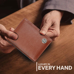 HAMMONDS FLYCATCHER Genuine Leather Wallet for Men - RFID Protected Leather Purse for Men, Money Purse for Men, Bi-Fold Wallet - 3 Card Slots, 2 ID Slots, Coin Pocket, Hidden Pockets - Tan