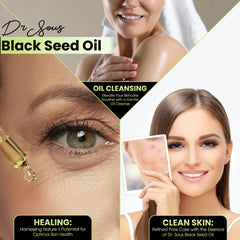 Drsous Ca Organic Black Seed Oil 100ml | 100% Pure Cold Pressed Black Cumin Seed Natural and Essential Oil for Hair Growth and Skin care | Glass Bottle, Made in Palestine