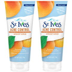 St. Ives Acne Control Face Scrub Apricot, Minimize Pores, 6 oz, Twin Pack