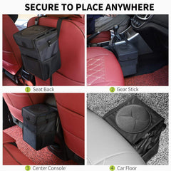 Sulfar Womdee Car Trash Cans With Lid, Multipurpose Garbage Bag And 3 Storage Pockets, Portable Accessories/Toy/Car Organizer, 100% Waterproof Leak-Proof For Truck, Minivan & Vehicle