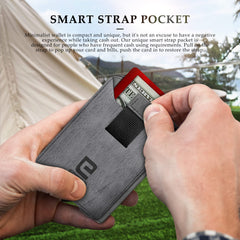 ENIGMA Dapper PU Leather Bifold Front Pocket Slim Wallet for Men, Aluminum Metal Travel Tactical RFID Blocking Card Holder Money Clip, Ideal Men's Gift (Grey Tree Pattern)