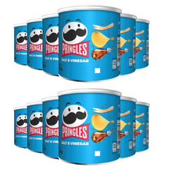 Pringles Salt & Vinegar Flavour Potato Chips - Crunchy Crisps Snacks - 40g, Pack of 12