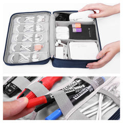 Liumrlte Travel Universal Cable Organizer Waterproof Data Cable Storage Bag Multi-function Digital Storage Box Electronic Organizer for U Disk, Phone, Headset, Charger, Power Cord