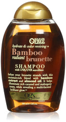 OGX Hydrate & Colour Reviving Bamboo Radiant Brunette Shampoo, Nourishing and Enriching Shampoo for Dry, Dull or Damaged Brunette Hair, Helps Restore Shine and Vibrancy - 375ml