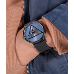 Guess GW0781G5 Men's Watch Badge Leather, Gun, Strap.