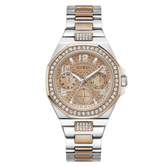 GUESS P SLV CS W/P RS GLD TOP PART W/CRYS/SUN RS GLD GLITZ MF DL/P SLV & RS GLD BRCT W/CRYS