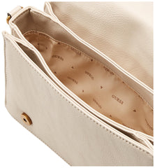 GUESS Women Arja Top Handle Flap HandBag Handbag- Beige