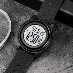 SKMEI Men Digital Sports Watch Ultra-Thin Large Face Waterproof Wrist Watches for Men with Stopwatch Countdown Timer Alarm Function Dual Time LED Back Light