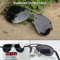 ROCKNIGHT Polarized Aviator Sunglasses for Men Women Metal Flat Top Sunglasses lightweight Driving UV400 Outdoor 58mm