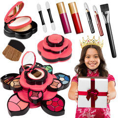 Toysical Makeup Kits for Teens - Flower Make Up Pallete Gift Set for Teen Girls and Women - Petals Expand to 3 Tiers -Variety Shade Array - Full Starter Kit for Beginners or Cosplay