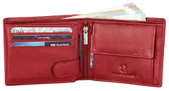 WildHorn® RFID Protected Genuine Leather Wallet & Gift Combo for Men - Red M
