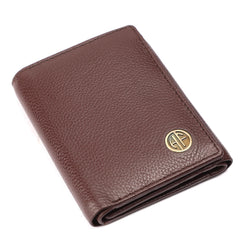 HAMMONDS FLYCATCHER Genuine Leather Wallet for Men, RFID Protected Leather Purse for Men, Money Purse for Men, Tri-Fold Wallet, 5 Card Slots, 2 ID Slot, Hidden Pocket, Metal Snap Button, Redwood Brown