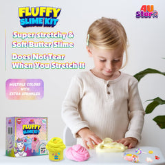 4USTORE (800ML) Butter Slime Kit for Kids, Girls & Boys - Non-Sticky, Scented, Soft & Glossy to Make Your Own Cloud Slime – Stress Relief Party Favors & Great Gift Idea 8 Bottles (100ml Per Bottle)