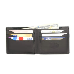 SHERWOOD HANDCRAFTED Men’s Leather Wallet Handmade Genuine Leather Men’s Wallet (Black)