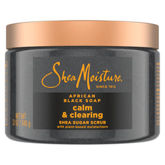 Shea Moisture African Black Soap Sugar Body Soap for Healthy, Radiant Skin, African Black Soap with Shea Moisture Nutrients for 24 Hours, 12 oz
