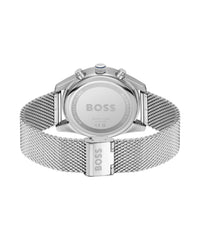 Boss Chronograph Quartz Watch for Men Collection Skytraveller with Stainless Steel Strap - 1514149 - Silver