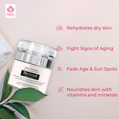 Jadole Naturals Beauty Retinol Moisturizer Cream- 50ml | For Face & Eye Firming, Toning, Anti- Wrinkle, Free- Radical Fighting With Hyaluronic Acid, Vitamin E, Vitamin B5 | For All Skin Types