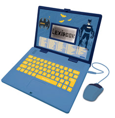 LEXIBOOK Batman Educational and Bilingual Laptop French/English-Toy with 124 Activities to Learn Mathematics, Dactylography, Logic, Clock, Play Games and Music