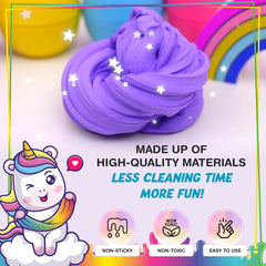 4USTORE (800ML) Butter Slime Kit for Kids, Girls & Boys - Non-Sticky, Scented, Soft & Glossy to Make Your Own Cloud Slime – Stress Relief Party Favors & Great Gift Idea 8 Bottles (100ml Per Bottle)