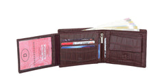 WildHorn Men Leather Wallet for Men Men's Wallet - MAROON CROCO