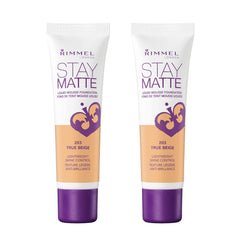 Rimmel Stay Matte Foundation, True Beige, 2 Count (Pack of 1)