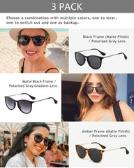 SUNGAIT Vintage Round Sunglasses for Women Men Classic Retro Designer Style